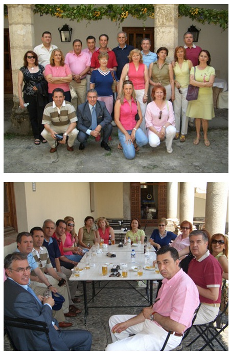 Fotografías del grupo AEJR durante el almuerzo de 2005 en Santa María de El Paular